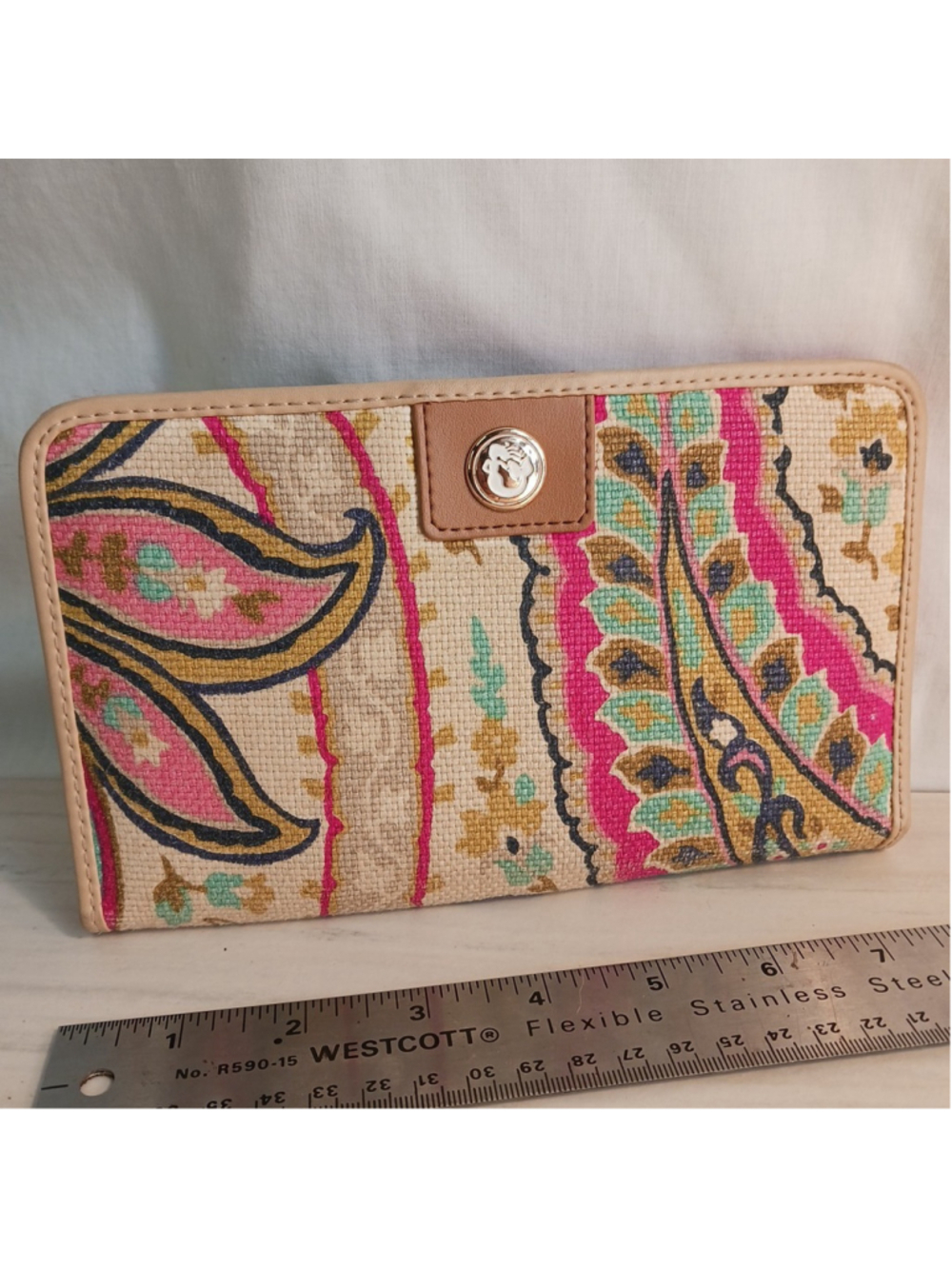Spartina 449 Wallet Women's Paisley Fall Daufuskie Island Linen Leather